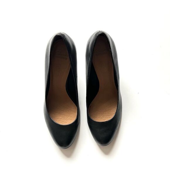 Clarks Kyndall Iris Black Leather Pumps - Picture 4 of 10